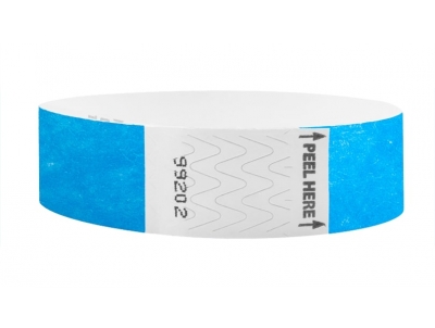 19mm Litter Free Tyvek Wristbands - Neon Blue