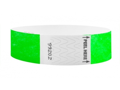 19mm Litter Free Tyvek Wristbands - Neon Green