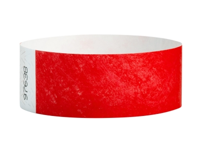 25mm Tyvek Wristbands - Neon Red