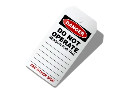 Pre Printed 'Electrical Department' Lockout Tags
