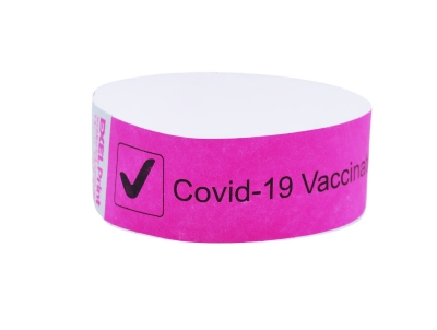 COVID-19 Vaccination Check Wristband - Pink