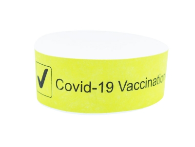 COVID-19 Vaccination Check Wristband - Yellow