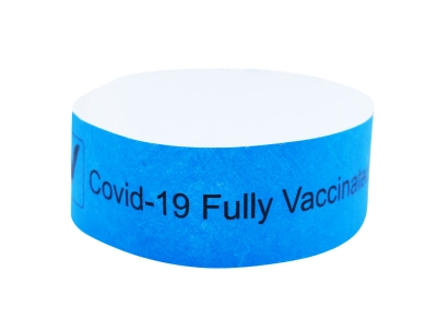 COVID-19 Fully Vaccinated Wristband - Blue