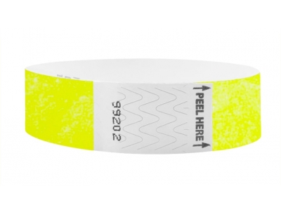 19mm Litter Free Tyvek Wristbands - Neon Yellow
