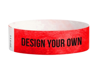 19mm Tyvek Wristbands - Neon Red