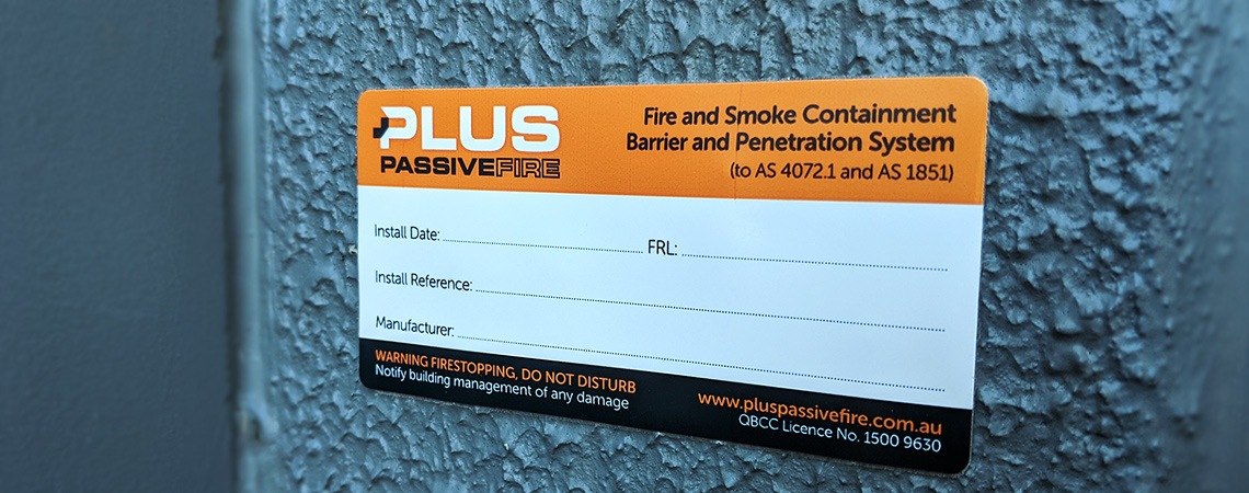 Plus Passive Fire Custom Inspection Label